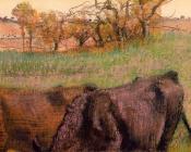 埃德加德加 - Landscape   Cows in the Foreground
